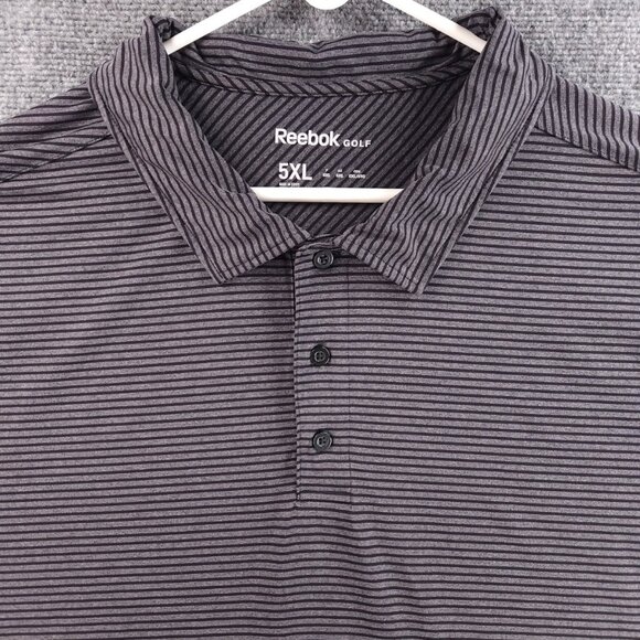 Reebok Golf Striped Performance Stretch Polo Shirt 5XL Short Sleeve Big Active - Picture 1 of 14